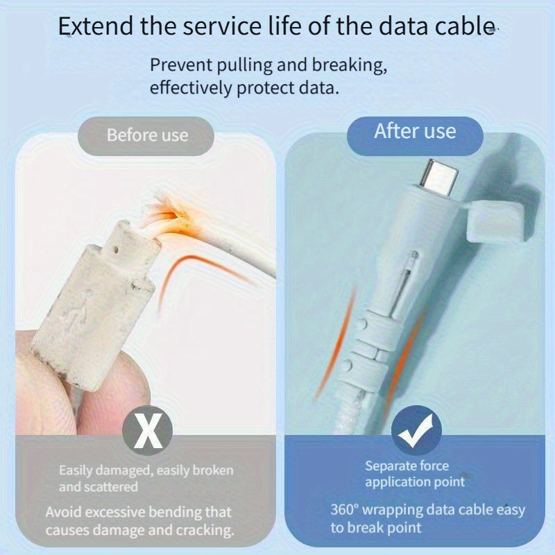 10/20/30pcs of Charging Cable Protective Sleeves, Randomly Colored, with Anti-break Cable Organizers, Data Cable Protectors, Compatible with USB-C Laptops, Tablets, and Mobile Phone Charging Cables