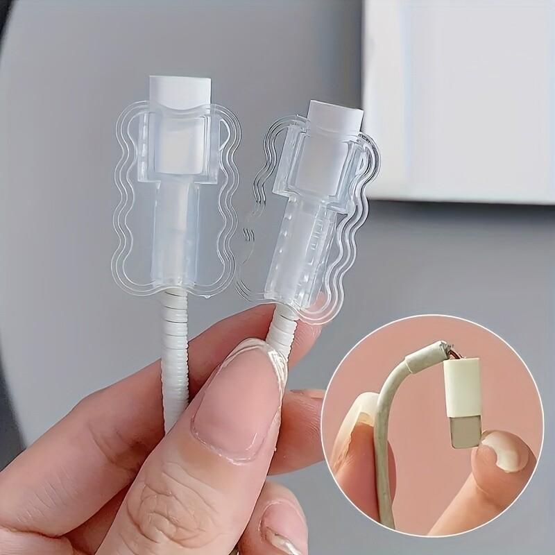 Set of 10 High-Quality Cable Protectors, Designed to Prevent Tangling And Made from Durable Plastic. These Scratch-Resistant And Drop-Proof Organizers Are Perfect for Iphone, for Android, USB-C, And Lightning Ports