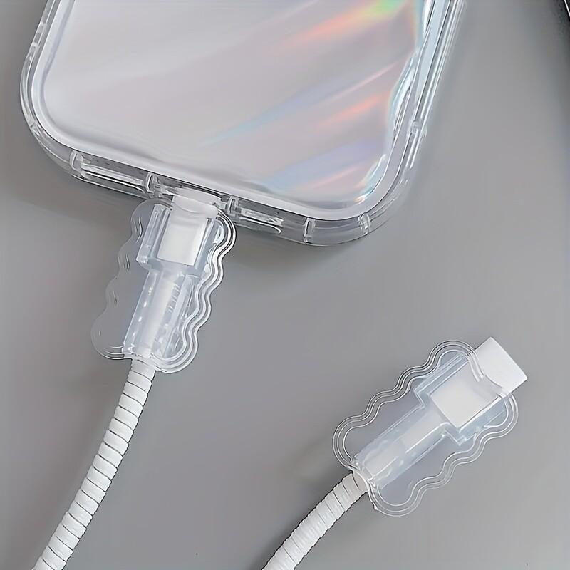Set of 10 High-Quality Cable Protectors, Designed to Prevent Tangling And Made from Durable Plastic. These Scratch-Resistant And Drop-Proof Organizers Are Perfect for Iphone, for Android, USB-C, And Lightning Ports