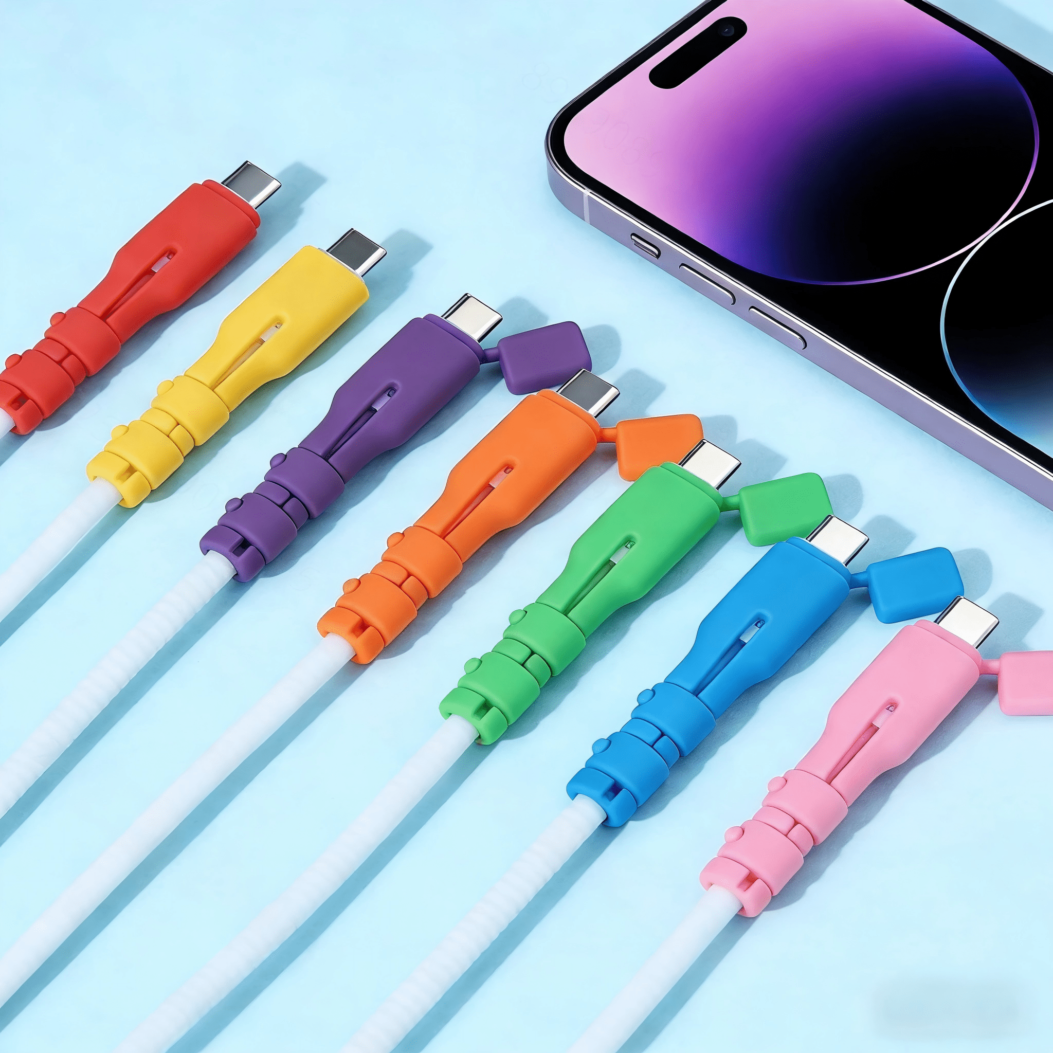 10/20/30pcs of Charging Cable Protective Sleeves, Randomly Colored, with Anti-break Cable Organizers, Data Cable Protectors, Compatible with USB-C Laptops, Tablets, and Mobile Phone Charging Cables