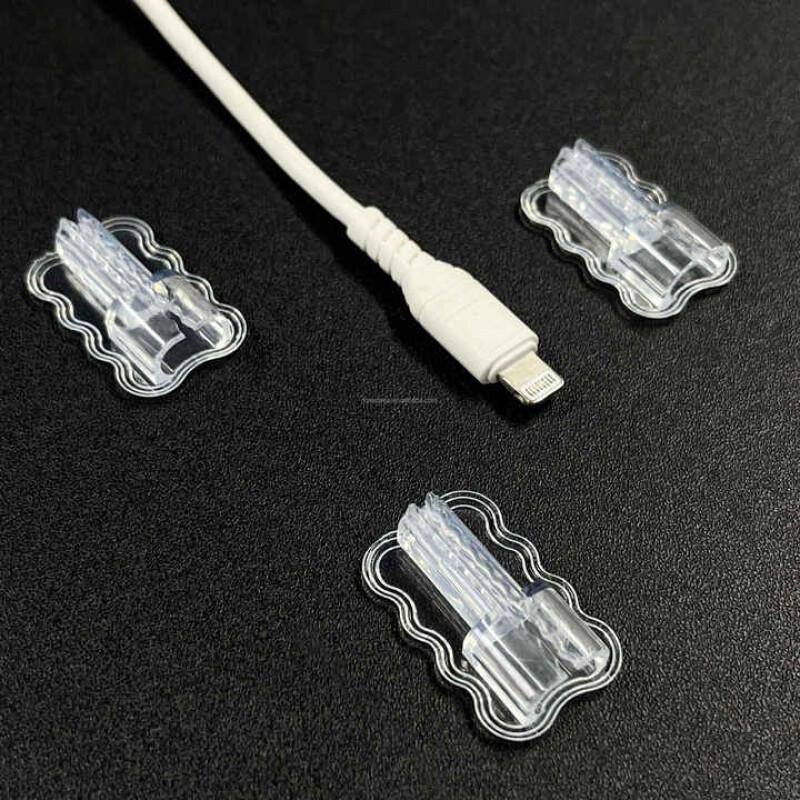 Set of 14 High-Quality, Durable Transparent TPU Protectors for Cable Tips, Designed to Charging Cables with a Curved Line Design That Resists Wear for Heavy-Duty Use