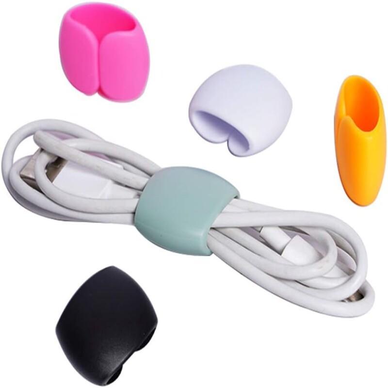 12pcs Premium Durable Colorful Cable Clips, Practical Desk Cable Organizer, Colorful Cable Clips with Wire Storage Function for Headphones Chargers Cables Computer Home Office Organization