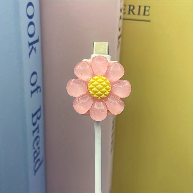 4pcs of Cable Protector for Phone Charger, Cute Pattern Phone Cable Protector, Charging Cord Protector, USB Charger Saver